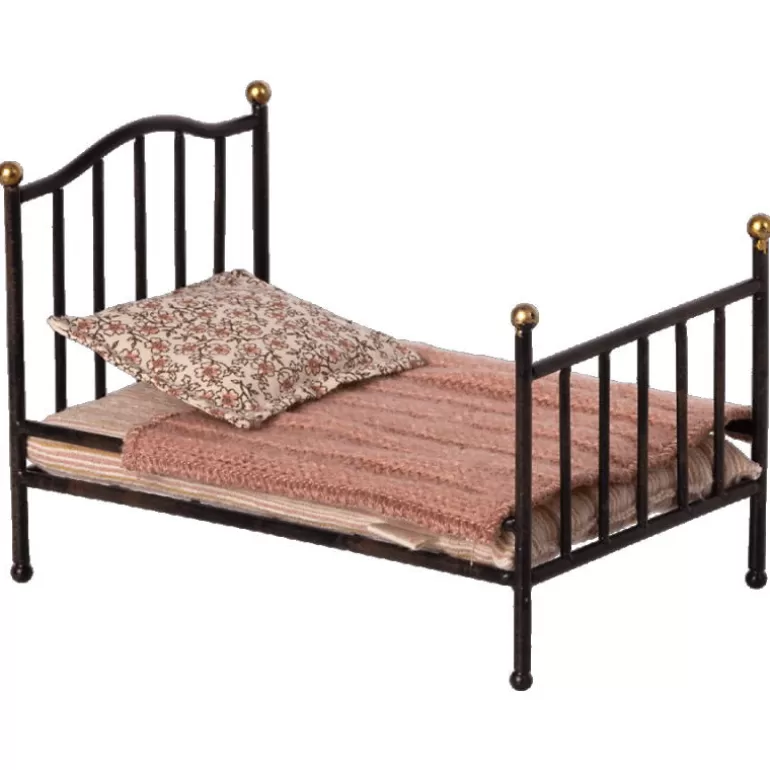 Maileg Maison De Poupee En Bois<Lit Vintage En Metal Noir Pour Souris