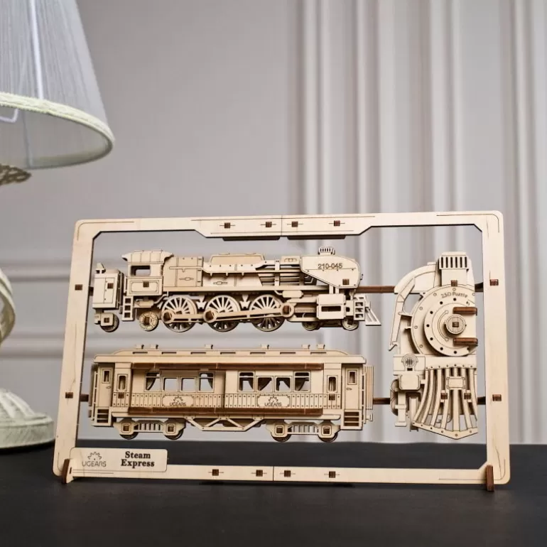 UGEARS models Déco Design<Locomotive A Vapeur – Ugears Puzzle 2,5D En Bois