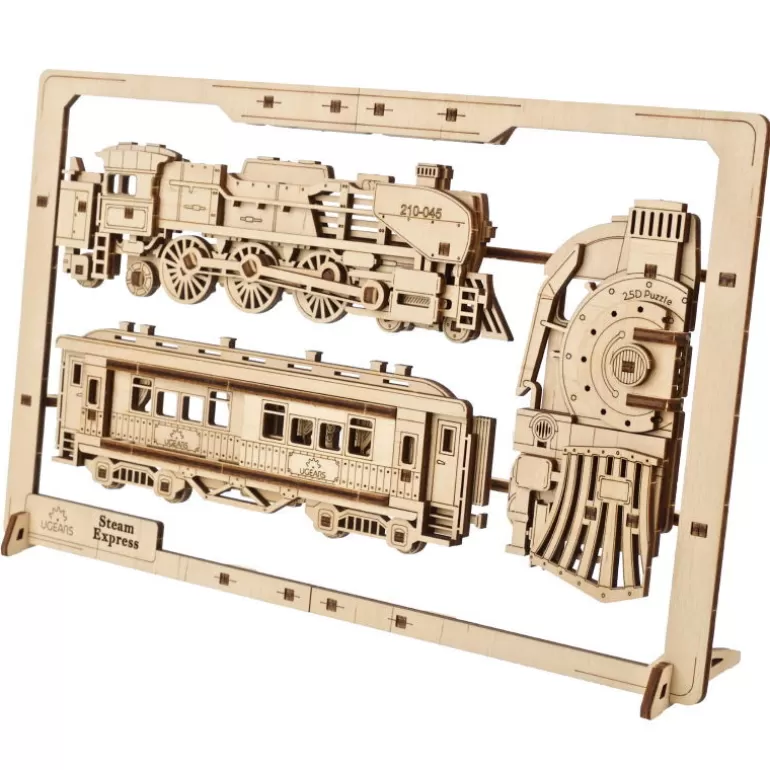 UGEARS models Déco Design<Locomotive A Vapeur – Ugears Puzzle 2,5D En Bois