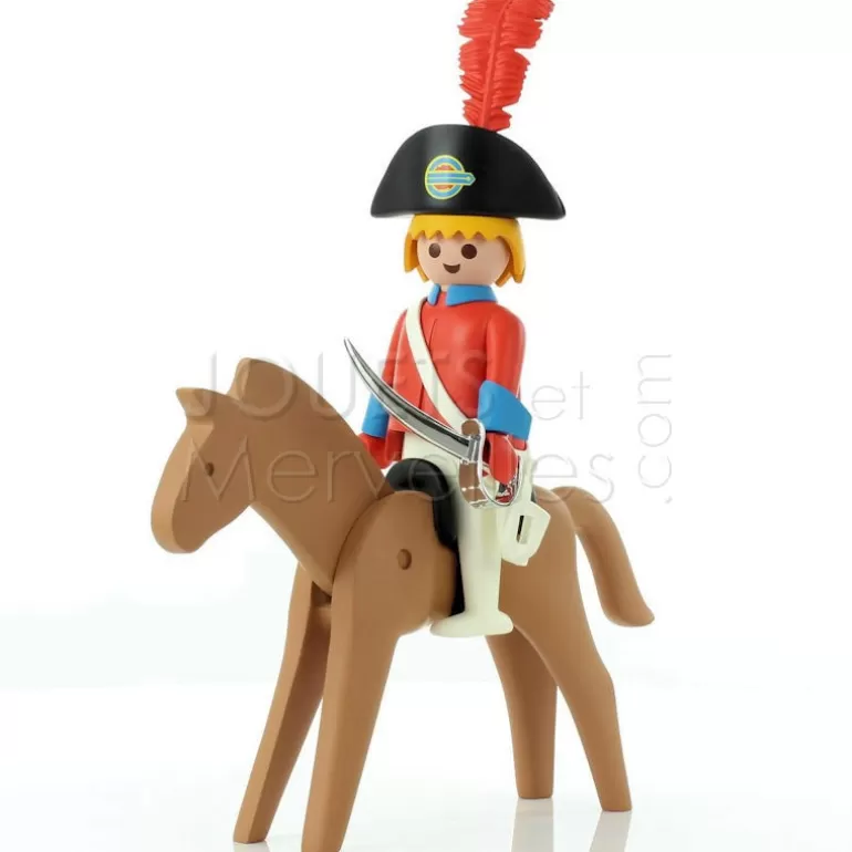 PLASTOY Déco Design<L'Officier Et Son Cheval Playmobil Collectoys