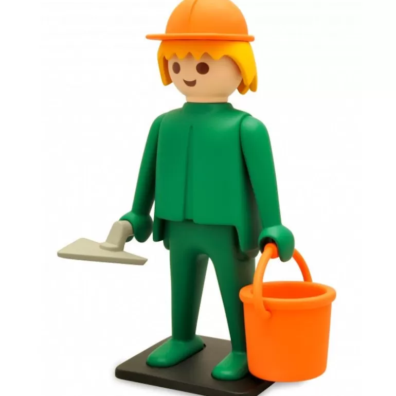 PLASTOY Déco Design<L'Ouvrier Macon Playmobil Collectoys De