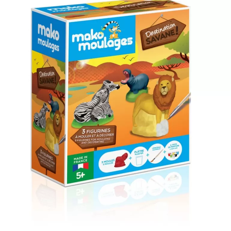 Mako moulages Mako Moulages Figurines Et Déco< Animaux De La Savane, Coffret 3 Moules 39059