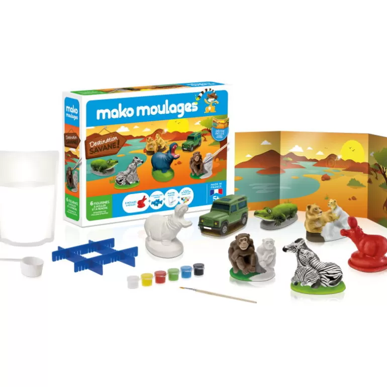 Mako moulages Mako Moulages Figurines Et Déco< Animaux De La Savane, Coffret 6 Moules 39010
