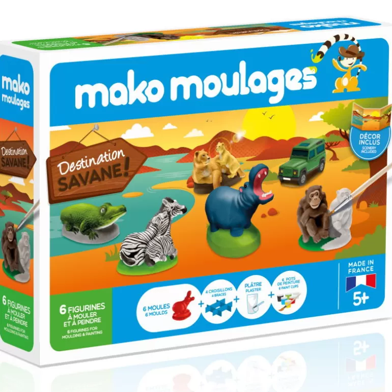Mako moulages Mako Moulages Figurines Et Déco< Animaux De La Savane, Coffret 6 Moules 39010