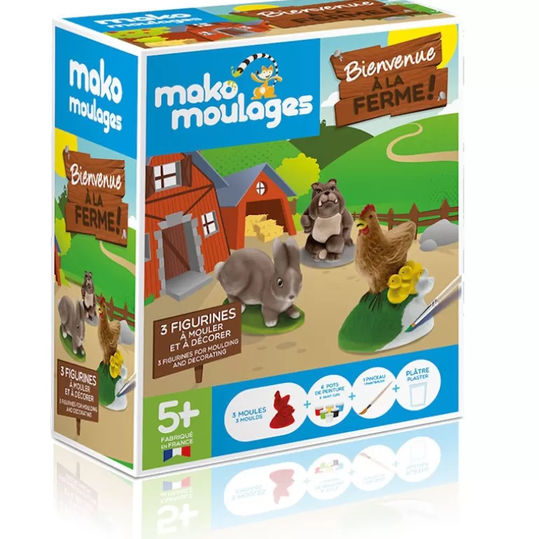 Mako moulages Mako Moulages Figurines Et Déco< "Bienvenue A La Ferme" Etui 3 Moules 39047
