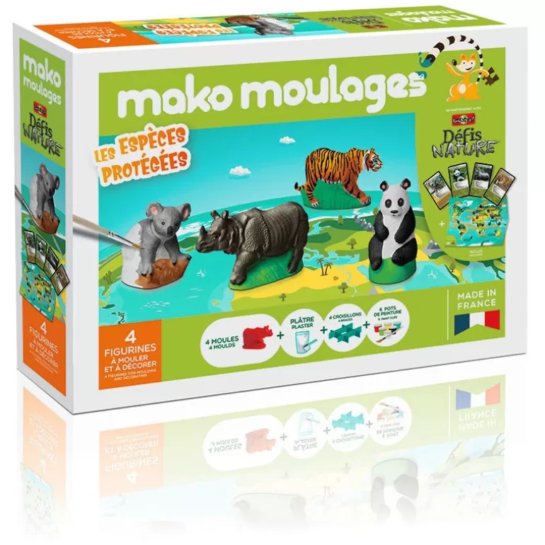 Mako moulages Mako Moulages Figurines Et Déco< "Especes Protegees", Coffret 4 Moules 39061