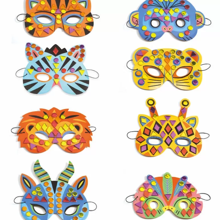 Djeco Décoration Enfants<Masques Mosaïques A Décorer "Animaux De La Jungle" Diy 7900