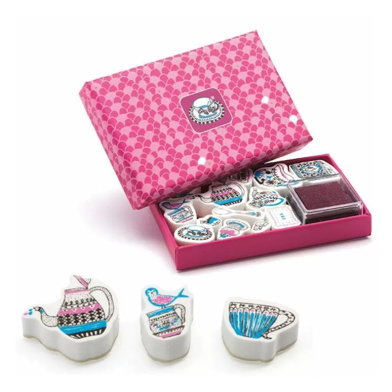 Djeco Tampons<Mini Coffret Motifs A Tamponner 'Tea Time' 9787