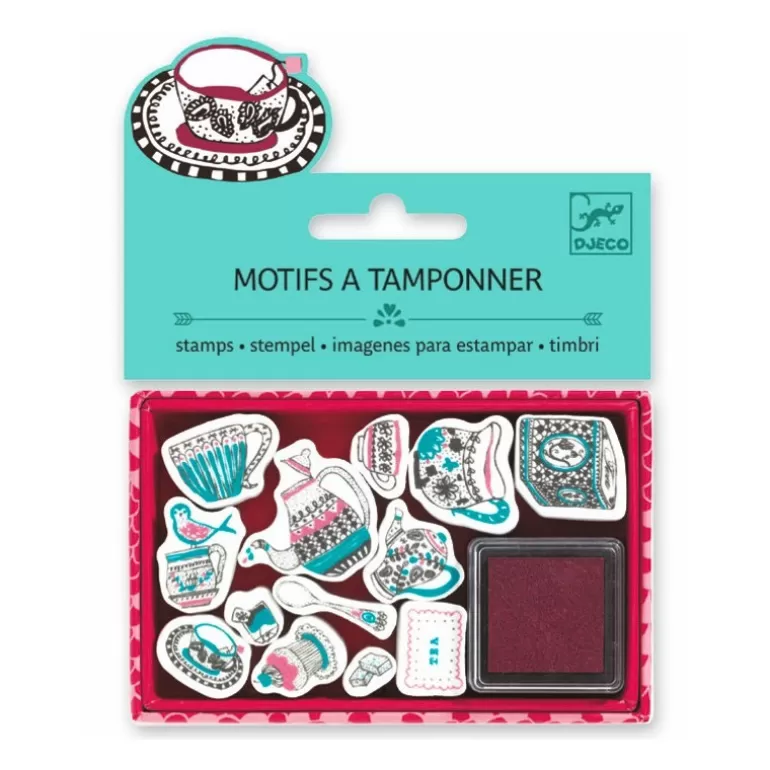 Djeco Tampons<Mini Coffret Motifs A Tamponner 'Tea Time' 9787