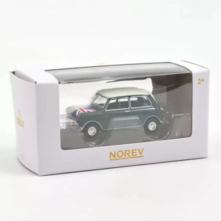NOREV Jouets Garage, Voitures<Mini Cooper S 1964 Verte Drapeau Anglais, Voiture 1/64