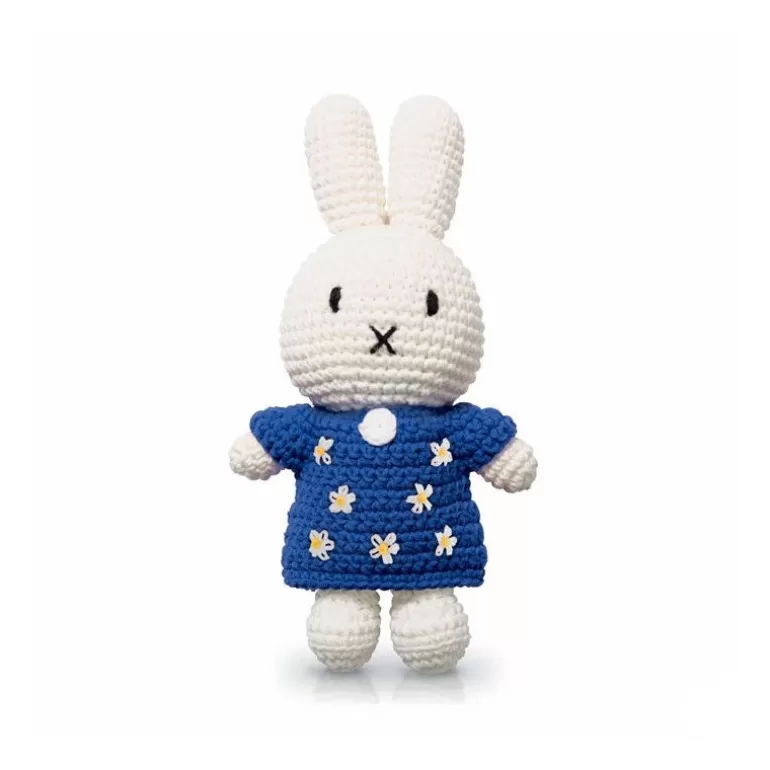Peluches miffy Poupées, Peluches<Peluche Miffy En Crochet - Just Dutch - Robe Bleue A Fleurs