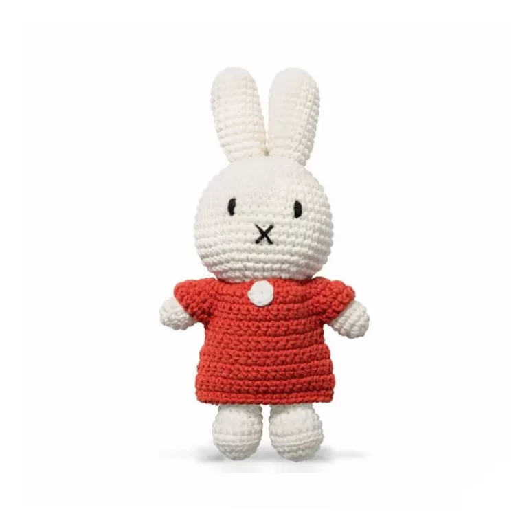 Peluches miffy Poupées, Peluches<Peluche Miffy En Crochet - Just Dutch - Robe Rouge