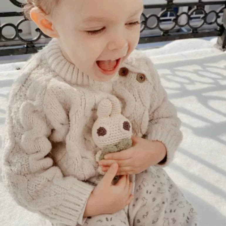 MyuM Jouets D'éveil En Tissu<Pinpin Le Lapin Hochet Pour Bebe En Crochet En Coton Bio The Veggy Toys