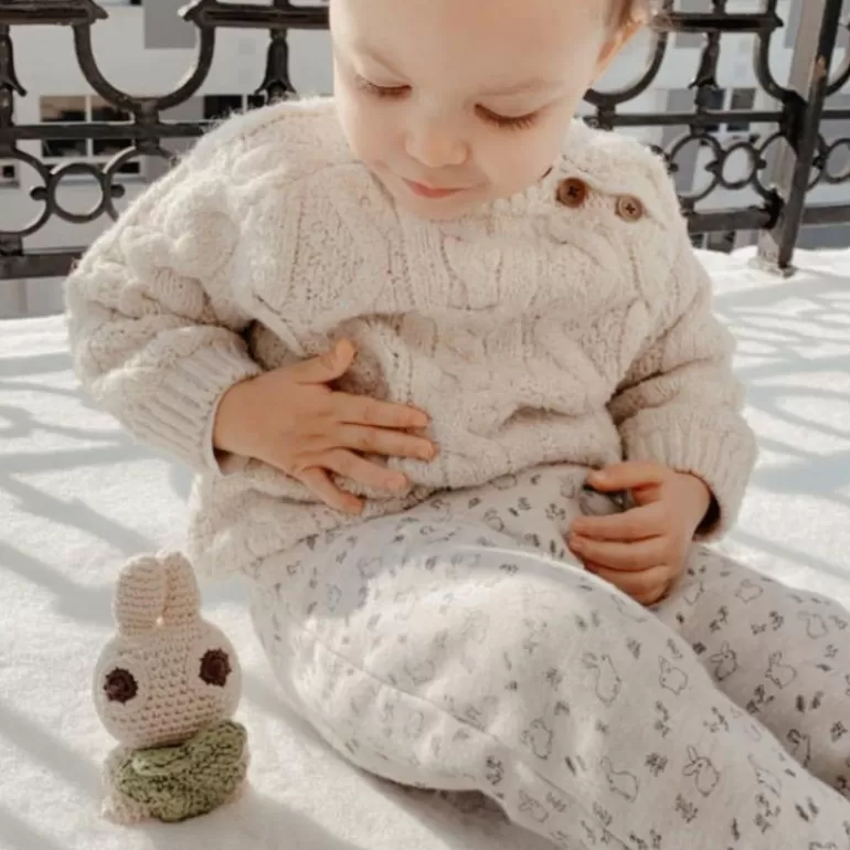 MyuM Jouets D'éveil En Tissu<Pinpin Le Lapin Hochet Pour Bebe En Crochet En Coton Bio The Veggy Toys