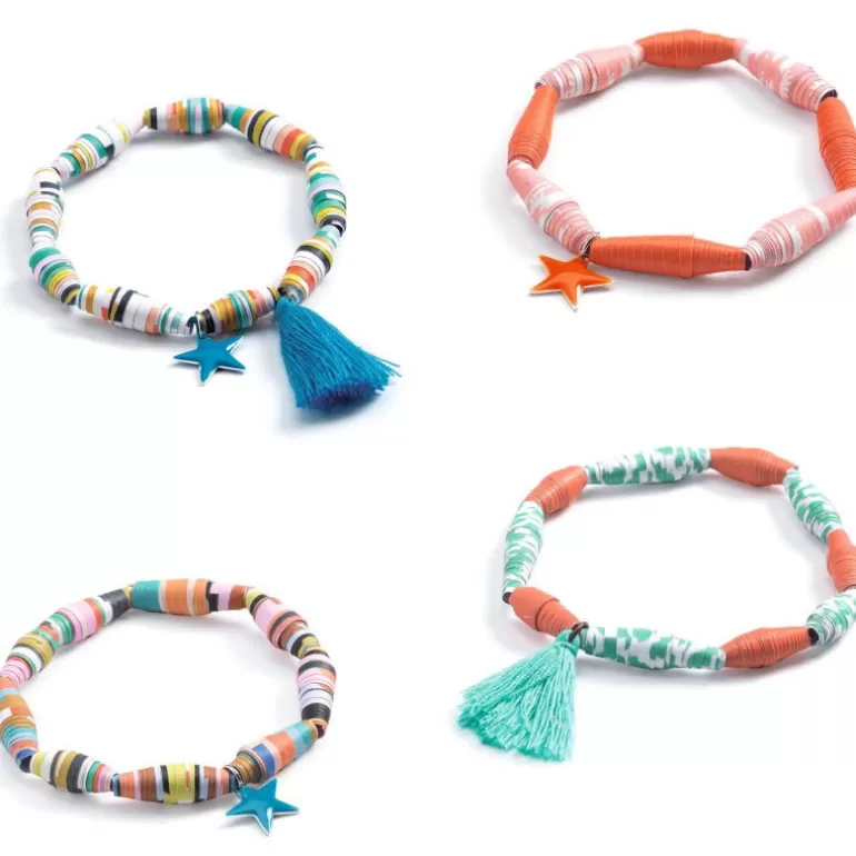 Djeco Perles, Savons, Bougies<Pop Et Acidules Perles De Papier Et Bracelets A Creer Diy 7971