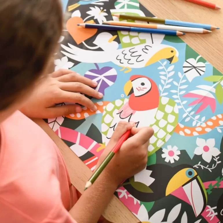 POPPIK Jeux, Puzzles Et Stickers Poppik<Poster A Colorier "Foret Tropicale"