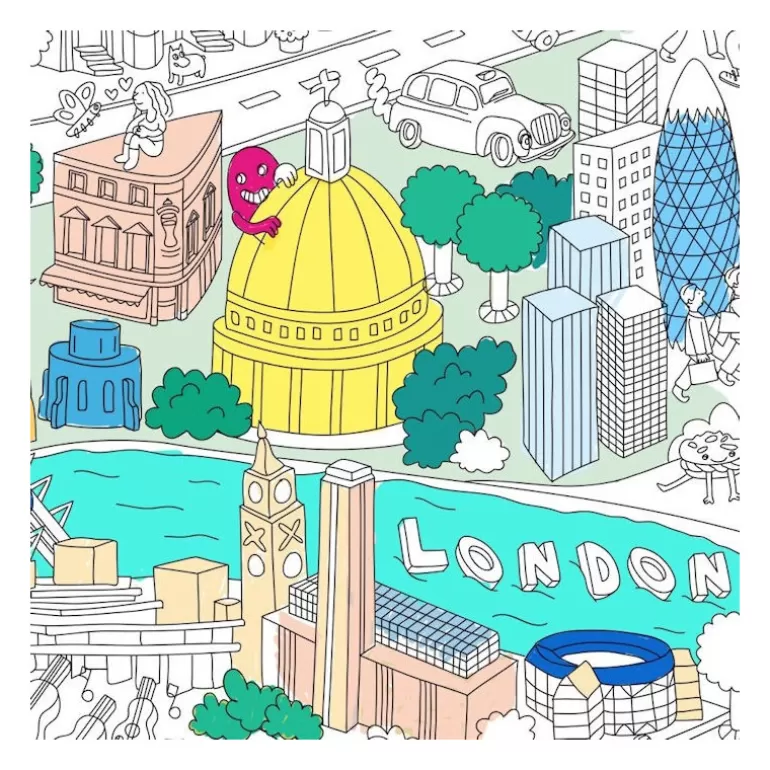 OMY Déco Design<Poster De Londres A Colorier,