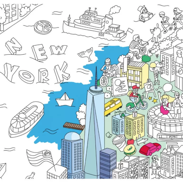 OMY Déco Design<Poster De New York A Colorier,