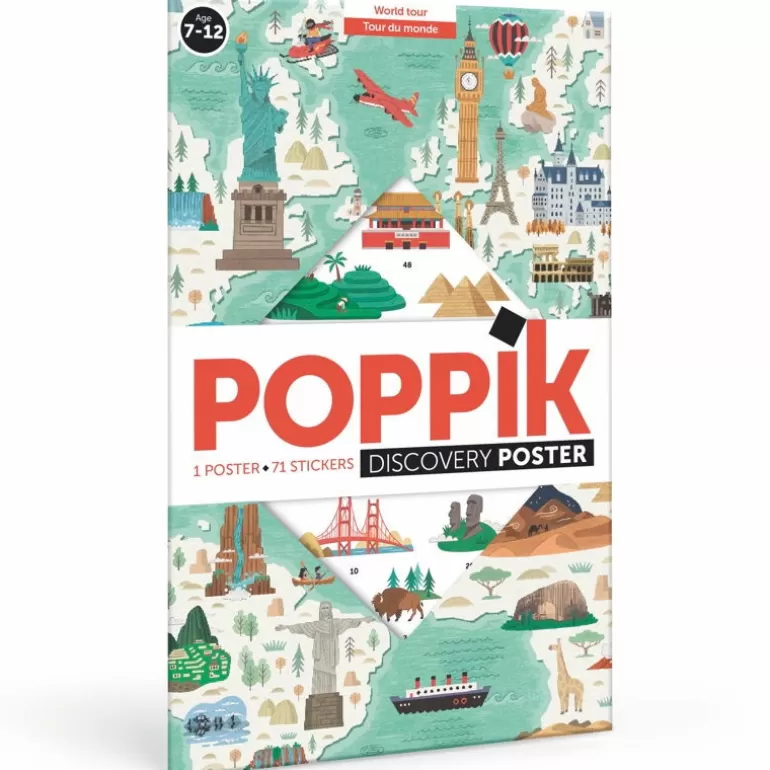 POPPIK Jeux, Puzzles Et Stickers Poppik<Poster En Stickers "Tour Du Monde"