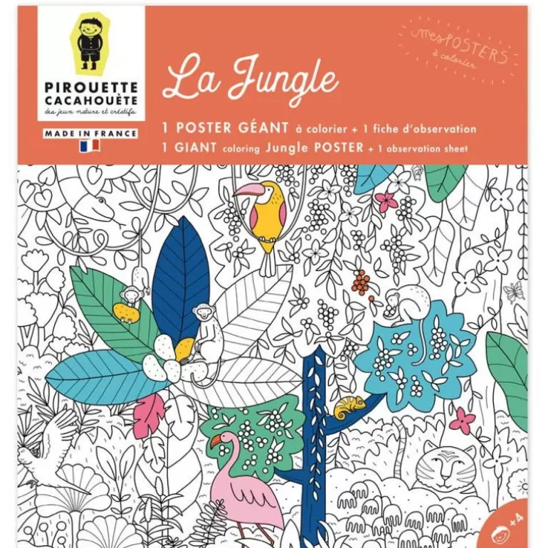 PIROUETTE Cacahouète Jeux Pirouette Cacahouète<Poster Geant A Colorier 'La Jungle'