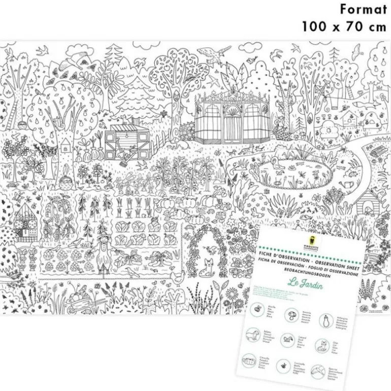 PIROUETTE Cacahouète Jeux Pirouette Cacahouète<Poster Geant A Colorier 'Le Jardin'
