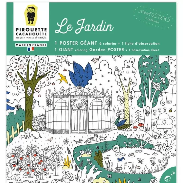 PIROUETTE Cacahouète Jeux Pirouette Cacahouète<Poster Geant A Colorier 'Le Jardin'