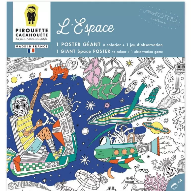 PIROUETTE Cacahouète Jeux Pirouette Cacahouète<Poster Geant A Colorier 'L'Espace'