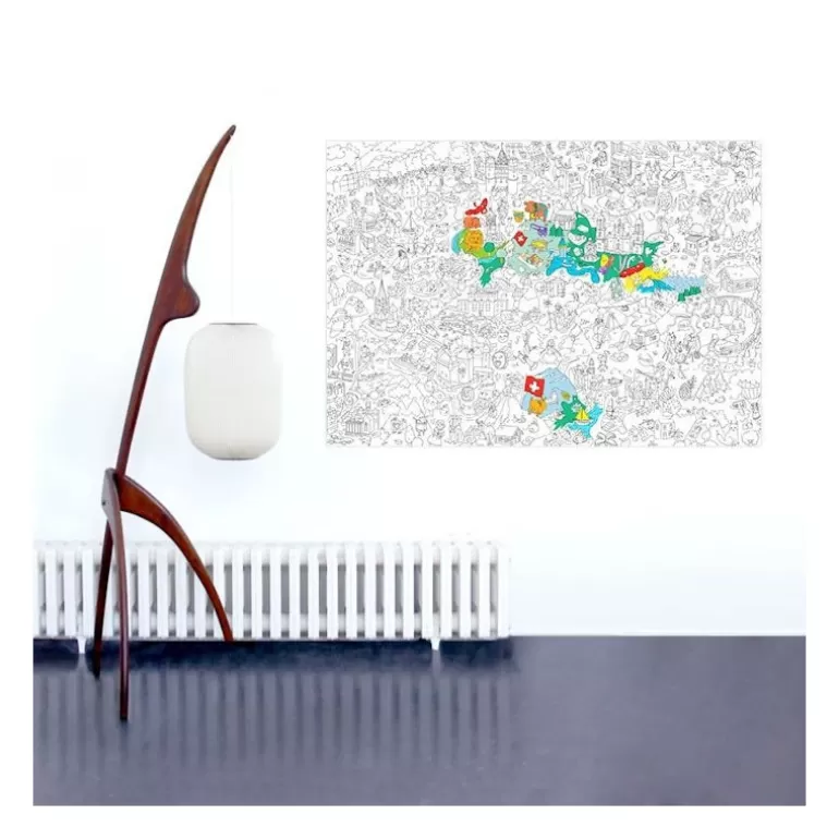 OMY Déco Design<Poster Suisse A Colorier,