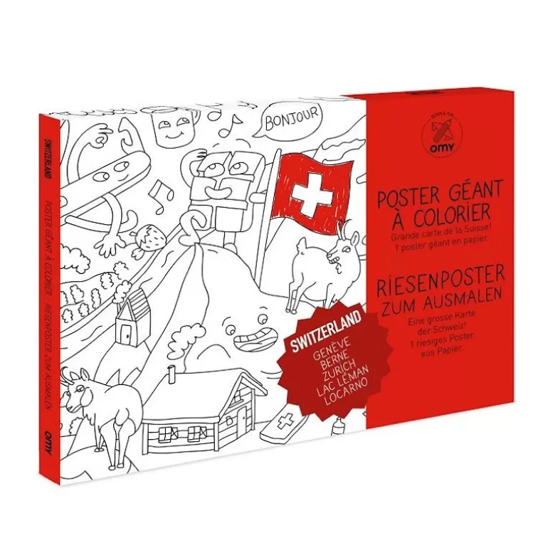 OMY Déco Design<Poster Suisse A Colorier,
