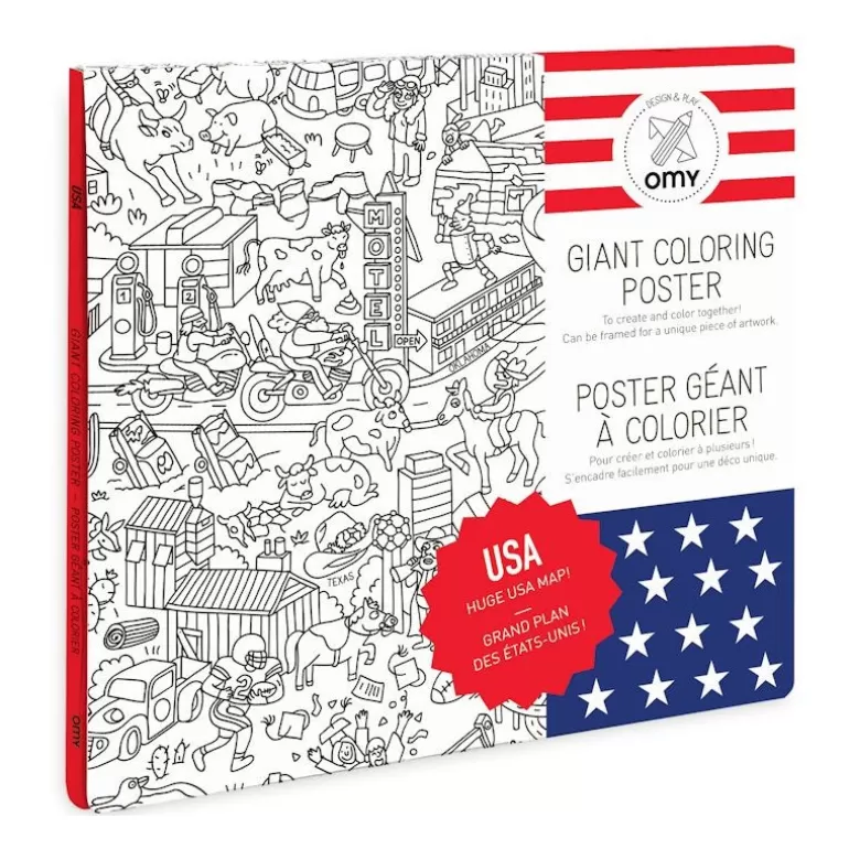 OMY Déco Design<Poster Usa A Colorier,