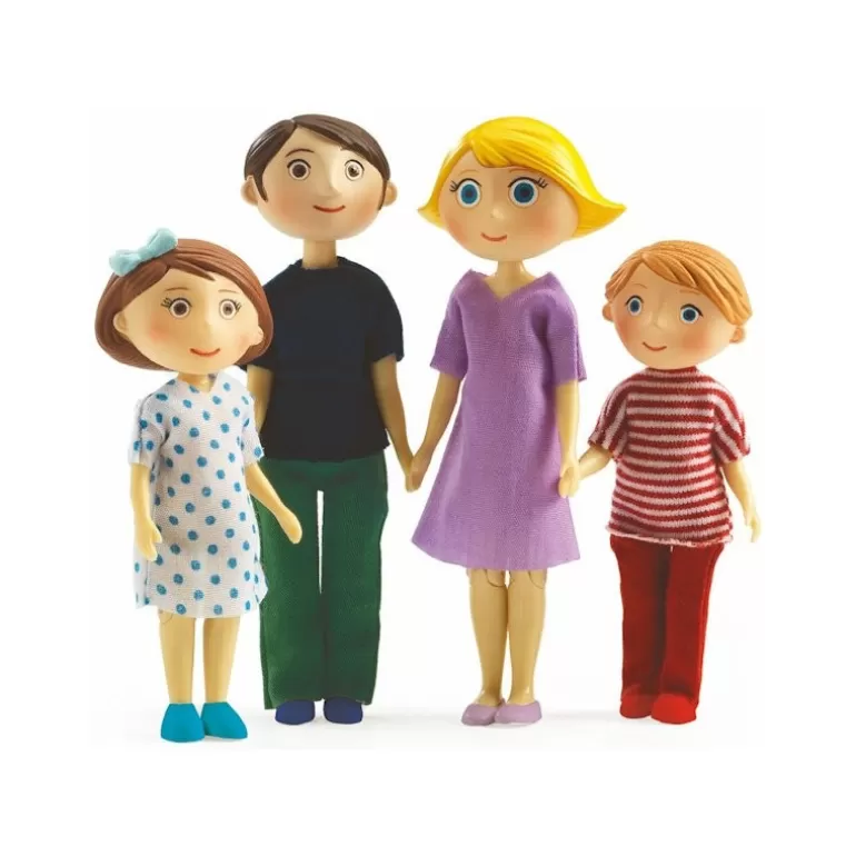 Djeco Maison De Poupee En Bois<Poupées 7811 'La Famille De Gaspard & Romy'