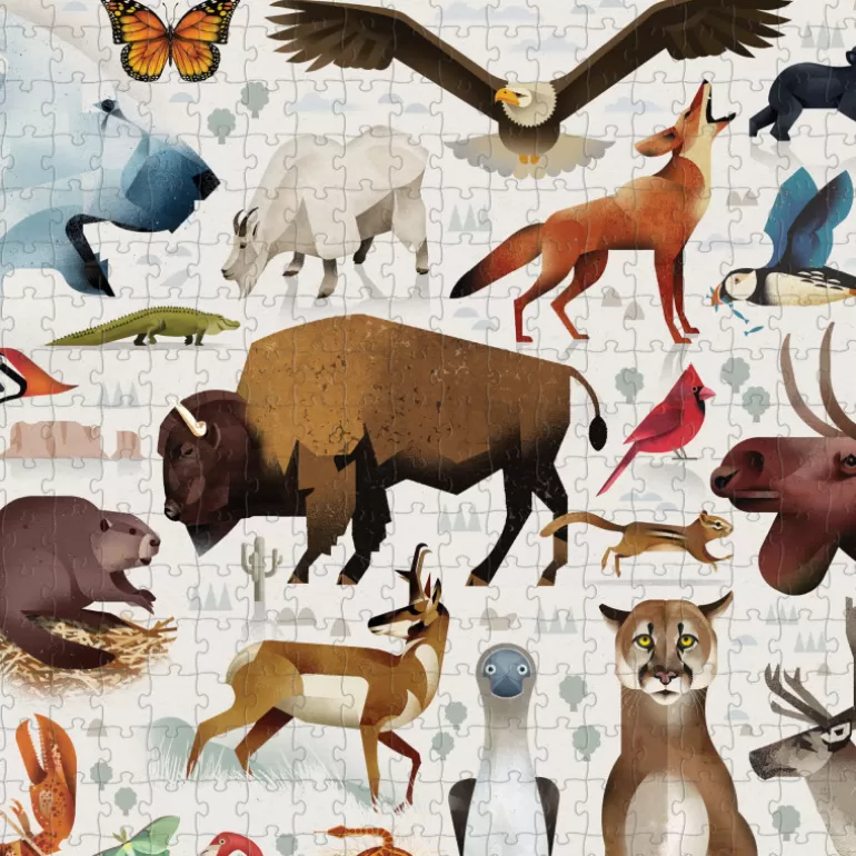 Crocodile Creek Puzzles Dès 8 Ans, 500 Pcs Et +<Puzzle 'Animaux D'Amerique Du Nord' 750 Pcs