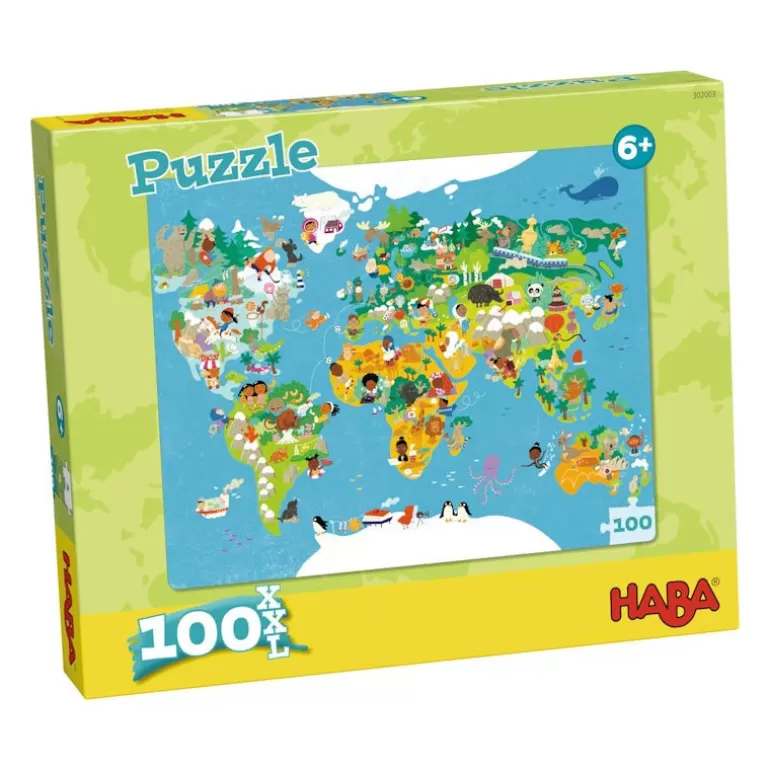 HABA Puzzles Dès 6 Ans, 100 Pcs<Puzzle Carte Du Monde 100 Pcs 302003