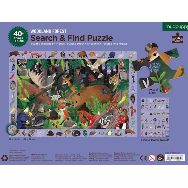Mudpuppy Puzzles Dès 5 Ans, 54 Pcs<Puzzle 'Cherche & Trouve' Animaux De La Foret 64 Pcs