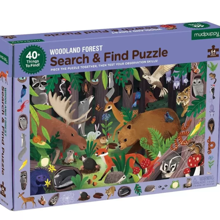 Mudpuppy Puzzles Dès 5 Ans, 54 Pcs<Puzzle 'Cherche & Trouve' Animaux De La Foret 64 Pcs