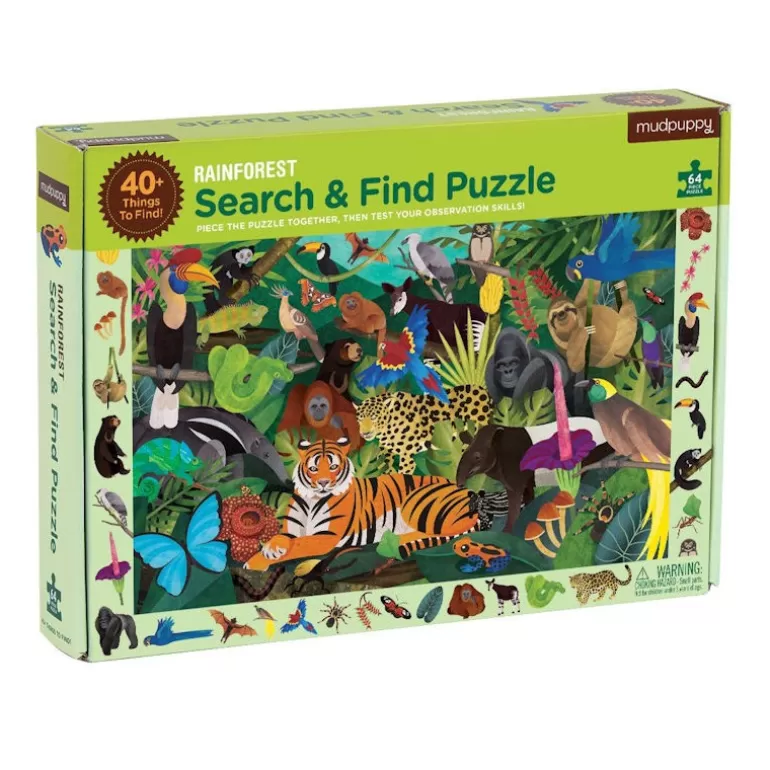 Mudpuppy Puzzles Dès 5 Ans, 54 Pcs<Puzzle 'Cherche & Trouve' Foret Tropicale 64 Pcs