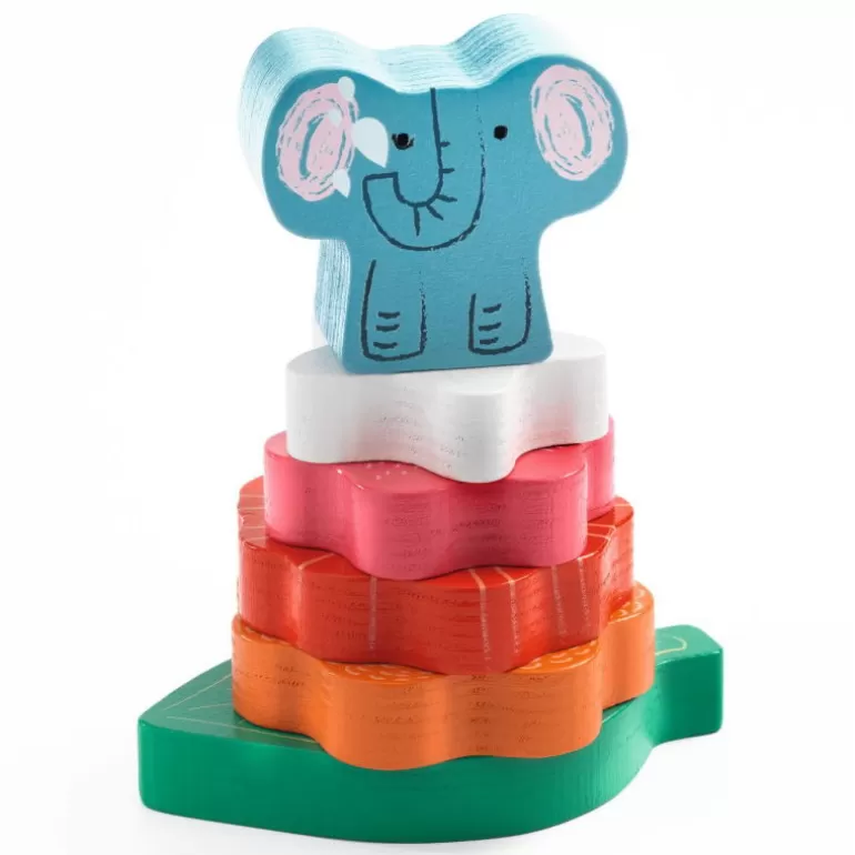 Djeco Puzzle Djeco<Puzzle D'Encastrement Et Jeu D'Empilement "Puzz & Stack Happy" 1074