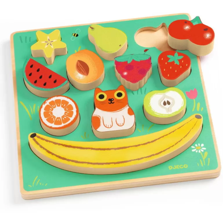 Djeco Puzzle Djeco<Puzzle D'Encastrement Et Jeu D'Equilibre "Puzz & Boom Happy" 1073