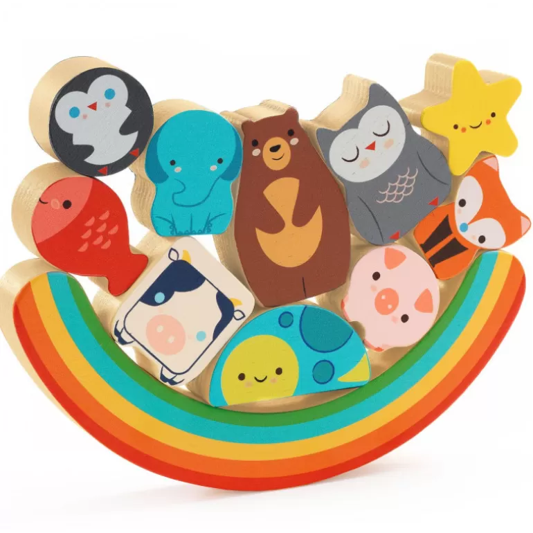 Djeco Puzzle Djeco<Puzzle D'Encastrement Et Jeu D'Equilibre "Puzz & Boom Rainbow" 1076