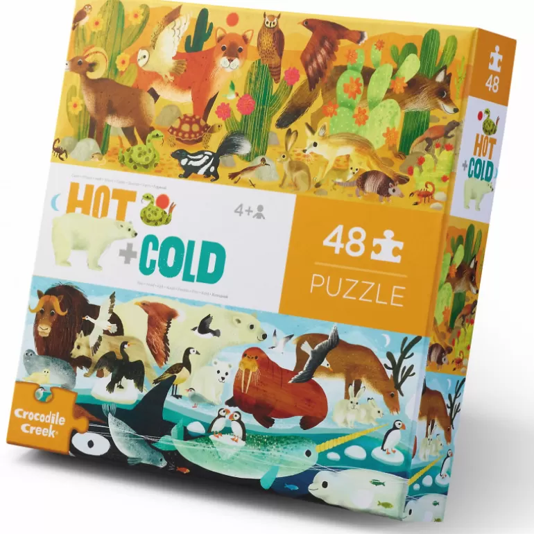 Crocodile Creek Puzzles Dès 5 Ans, 54 Pcs<Puzzle Dessus-Dessous 'Animaux Du Chaud Et Du Froid' 48 Pcs
