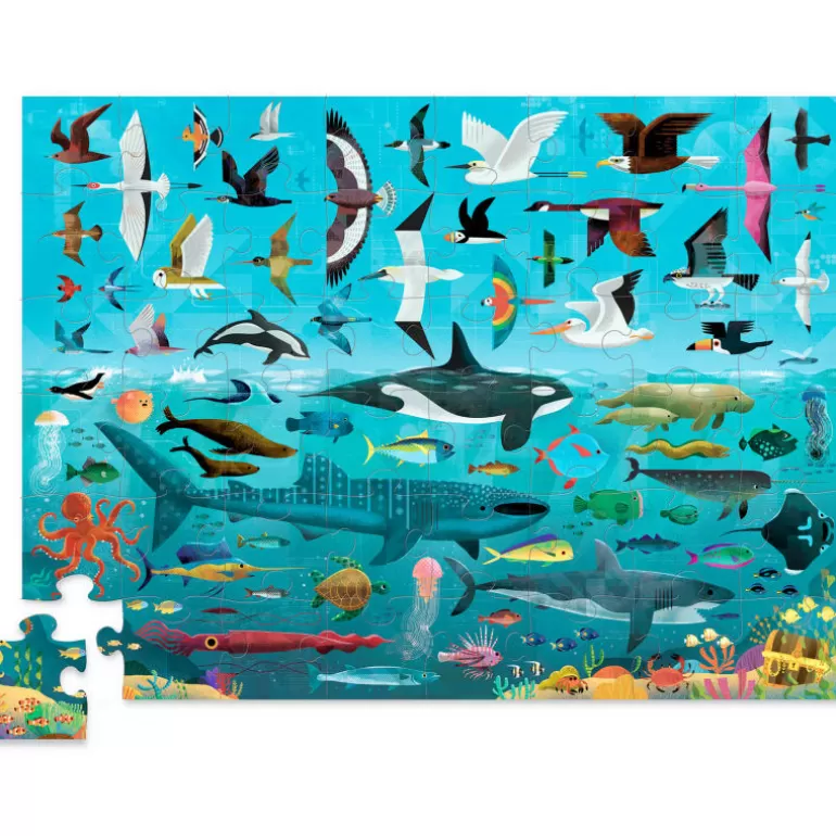 Crocodile Creek Puzzles Dès 5 Ans, 54 Pcs<Puzzle Dessus-Dessous 'Ciel Et Mer' 48 Pcs