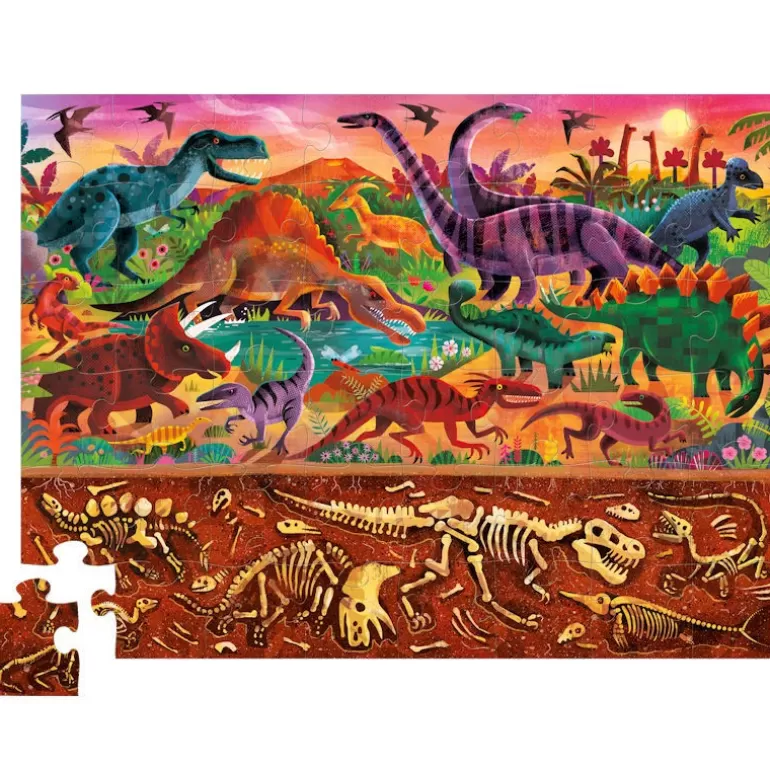 Crocodile Creek Puzzles Dès 5 Ans, 54 Pcs<Puzzle Dessus-Dessous 'Le Monde Des Dinosaures' 48 Pcs