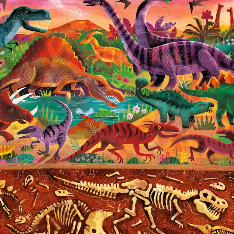 Crocodile Creek Puzzles Dès 5 Ans, 54 Pcs<Puzzle Dessus-Dessous 'Le Monde Des Dinosaures' 48 Pcs