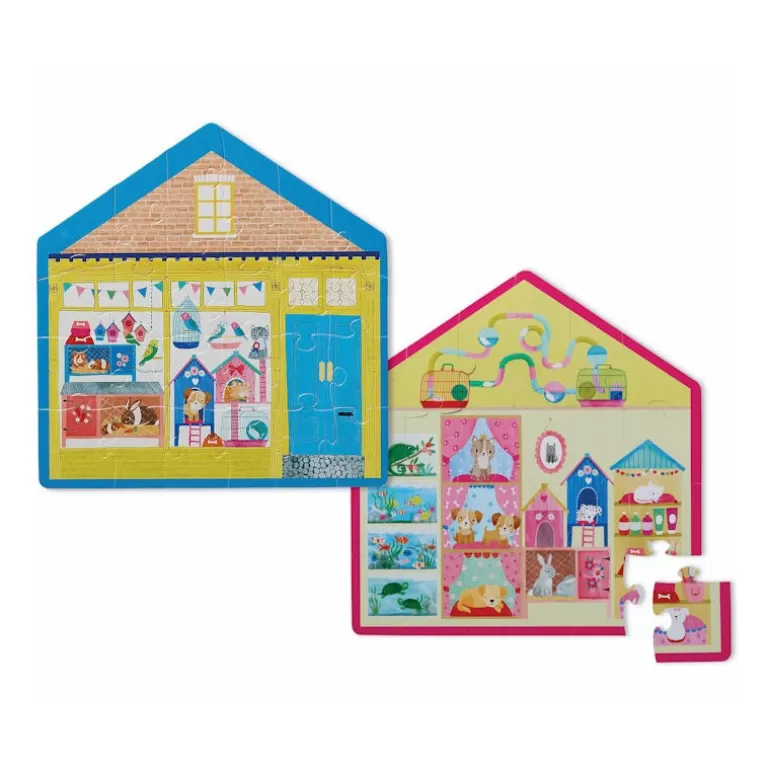 Crocodile Creek Puzzles Dès 2 Ans: 2, 12 Et 24 Pcs<Puzzle Double Face Silhouette 24 Pcs 'La Petite Animalerie'
