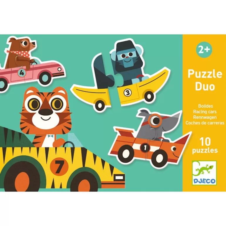 Djeco Puzzle Djeco<Puzzle Duo 'Bolides' 10 X 2 Pcs 8148