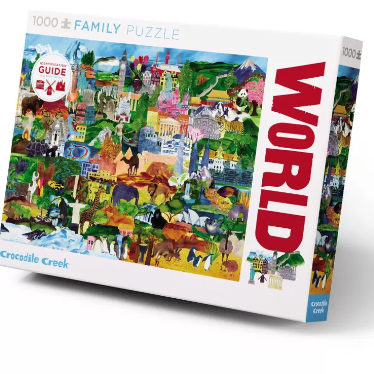 Crocodile Creek Puzzles Dès 8 Ans, 500 Pcs Et +<Puzzle Famille 'Image Du Monde' 1000 Pcs