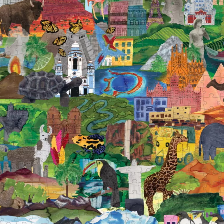 Crocodile Creek Puzzles Dès 8 Ans, 500 Pcs Et +<Puzzle Famille 'Image Du Monde' 1000 Pcs