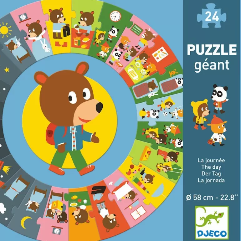 Djeco Puzzle Djeco<Puzzle Geant 'La Journee' 24 Pcs 7015