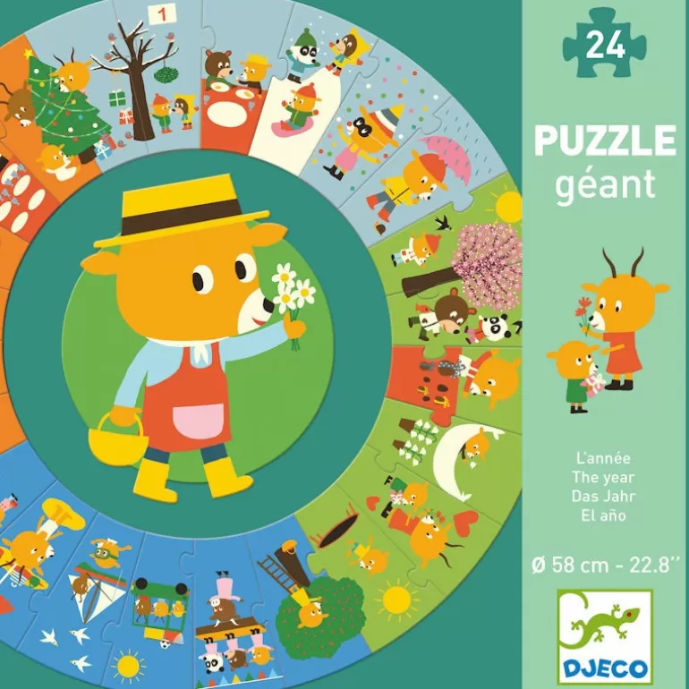 Djeco Puzzle Djeco<Puzzle Geant 'L'Annee' 24 Pcs 7016