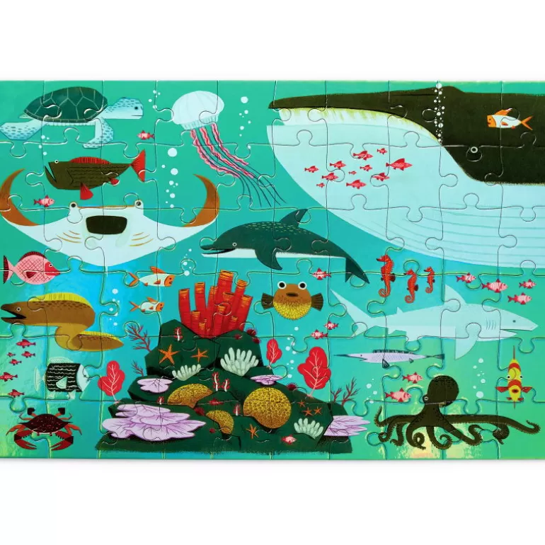 Crocodile Creek Puzzles Dès 5 Ans, 54 Pcs<Puzzle Metallise "Animaux Marins" 60 Pcs